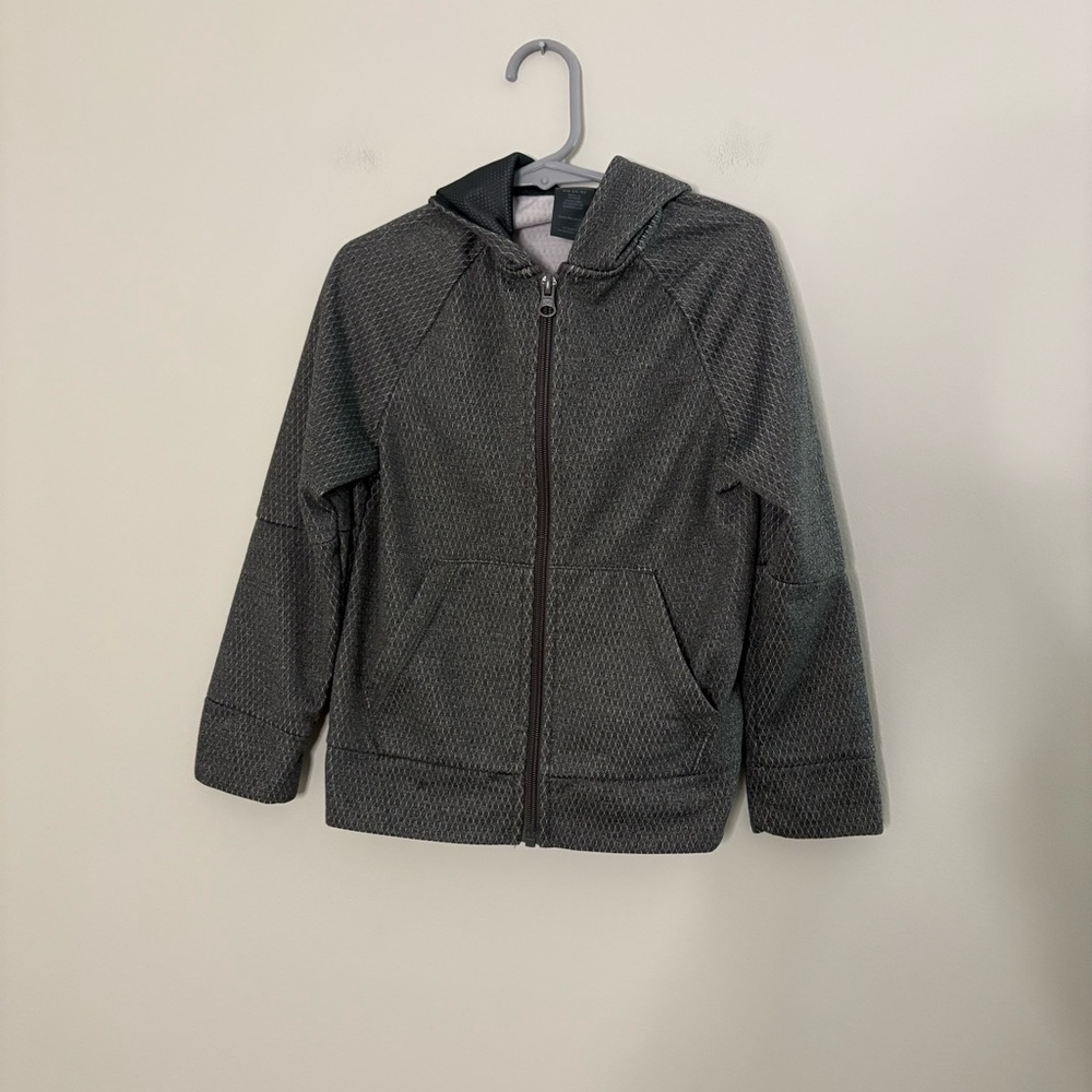 Champion Kids Boys XS 4/5 Gray Zip-Up Hoodie sweatshirt basic sporty